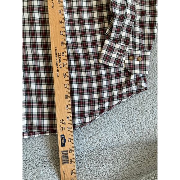 Brooks Brothers 346 Button Shirt Large No Iron Plaid Long Sleeve Red Lightweight - Picture 14 of 16